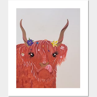 Highland Cow Painting Full Posters and Art